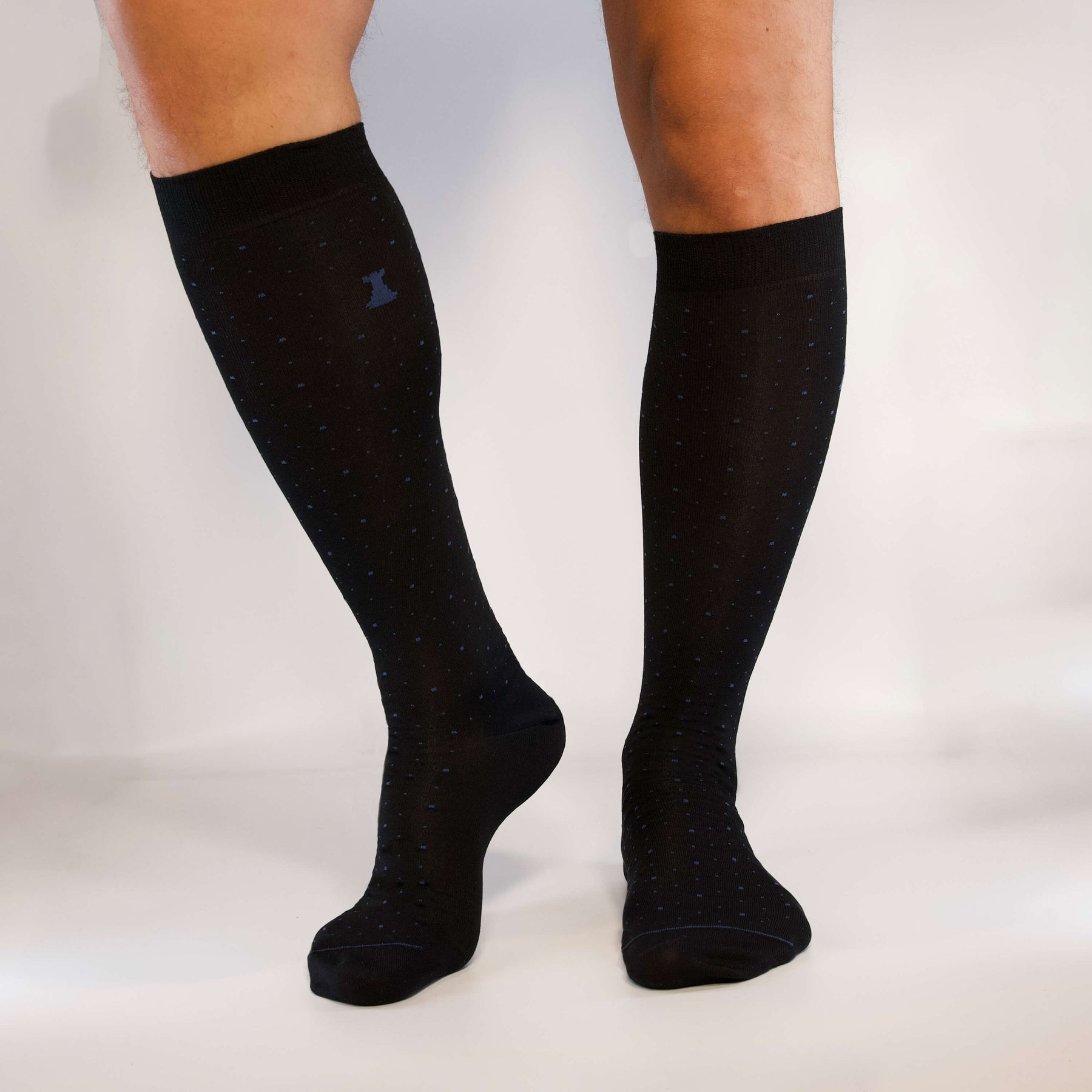 Starry Dinner Box of 6 Long Socks - 3x Ribbed & 3x Dots