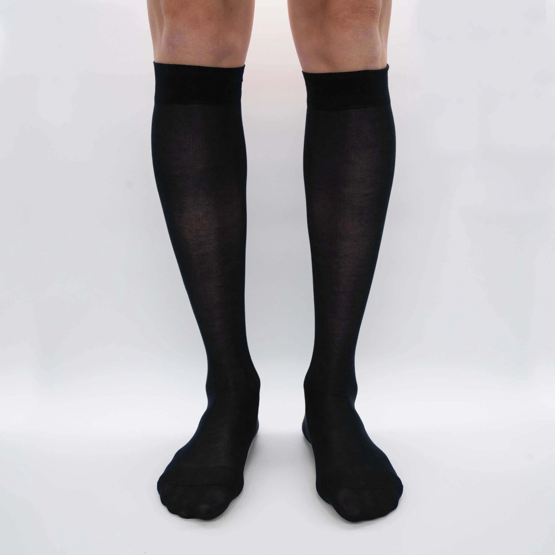 Box Long Chiffon Socks in Cashmere from Hircus Goat - 3x Black/3x Blue