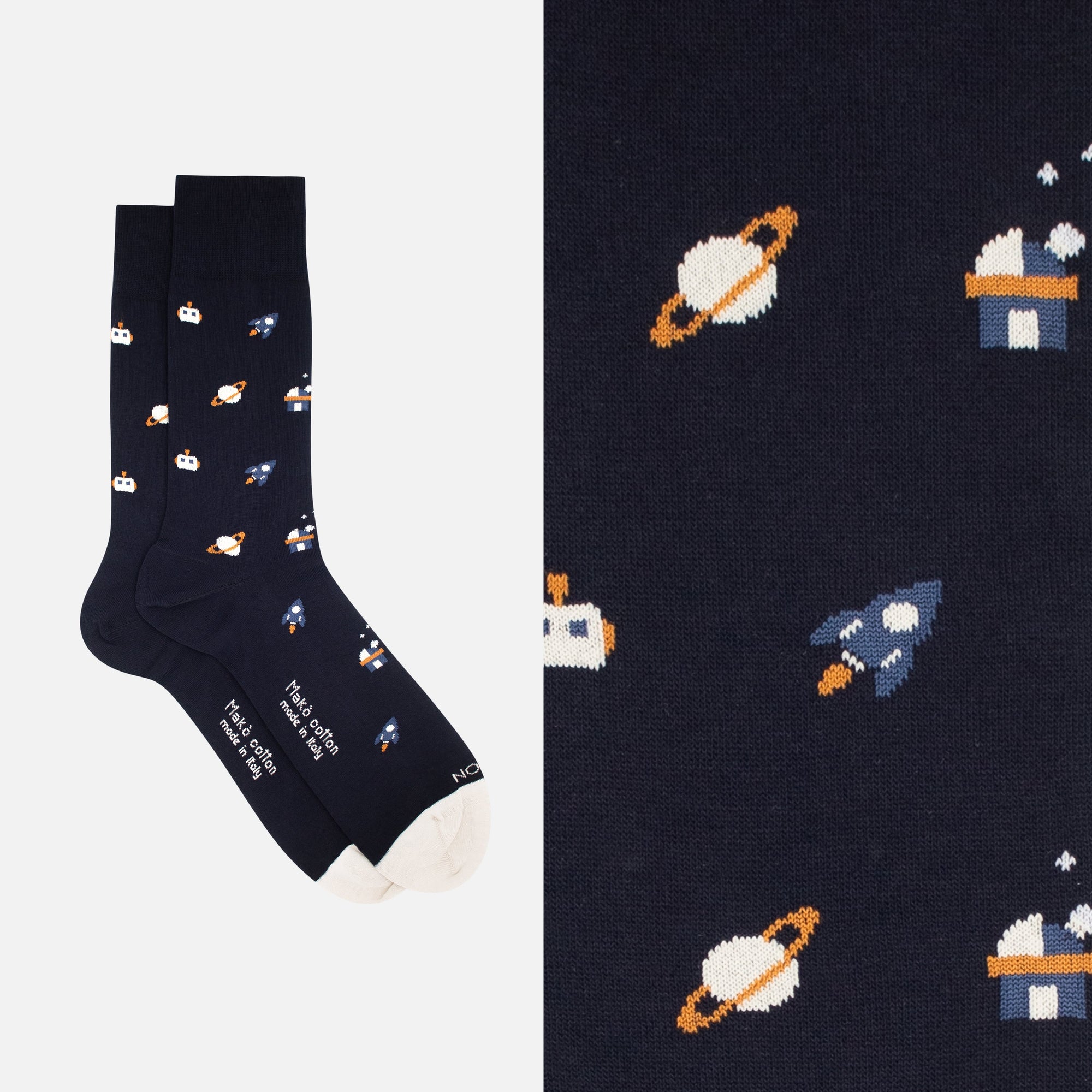 Galaxy - Short sock in soft Makò cotton with design