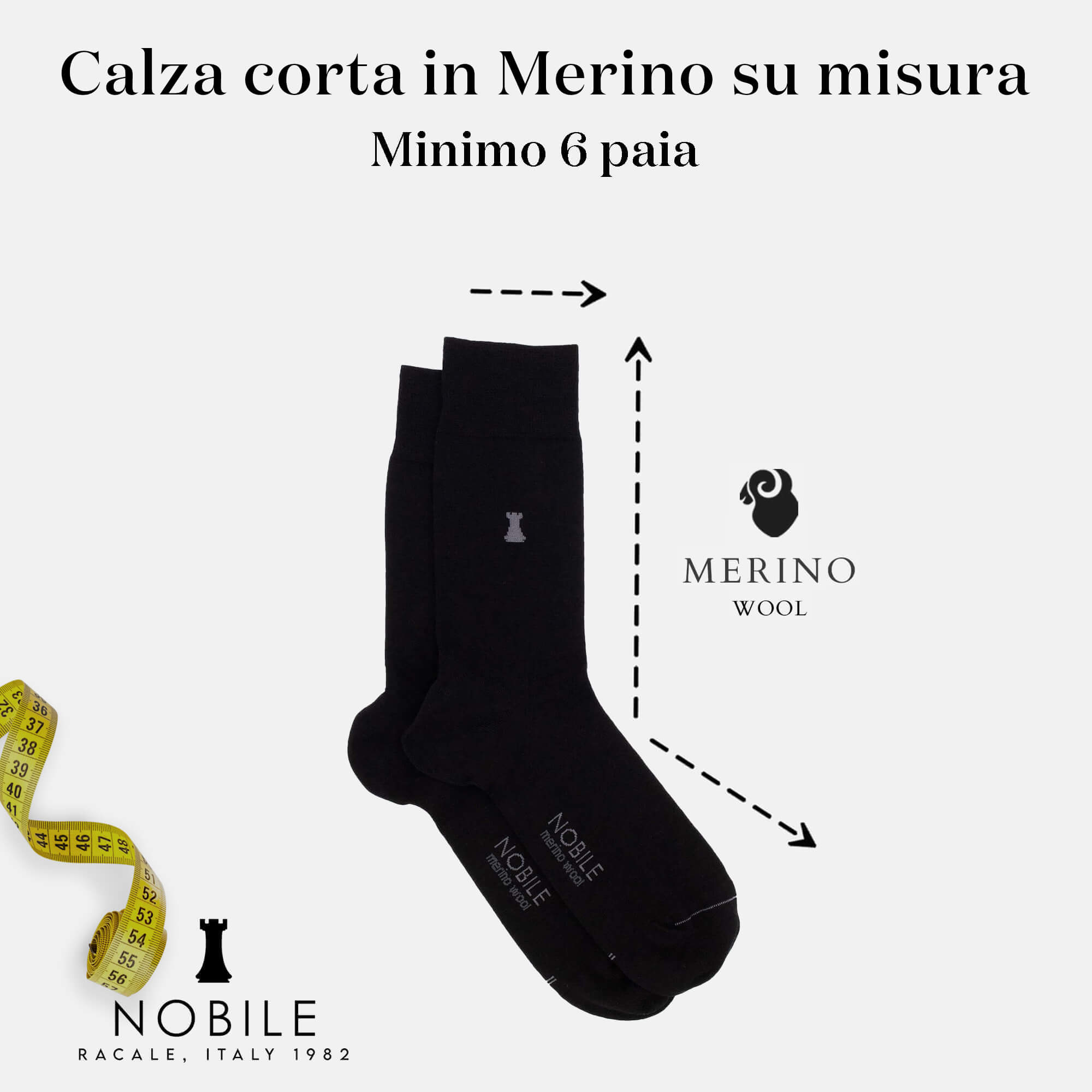 Custom Size in Merino - Short Sock (from 6 pairs onwards)
