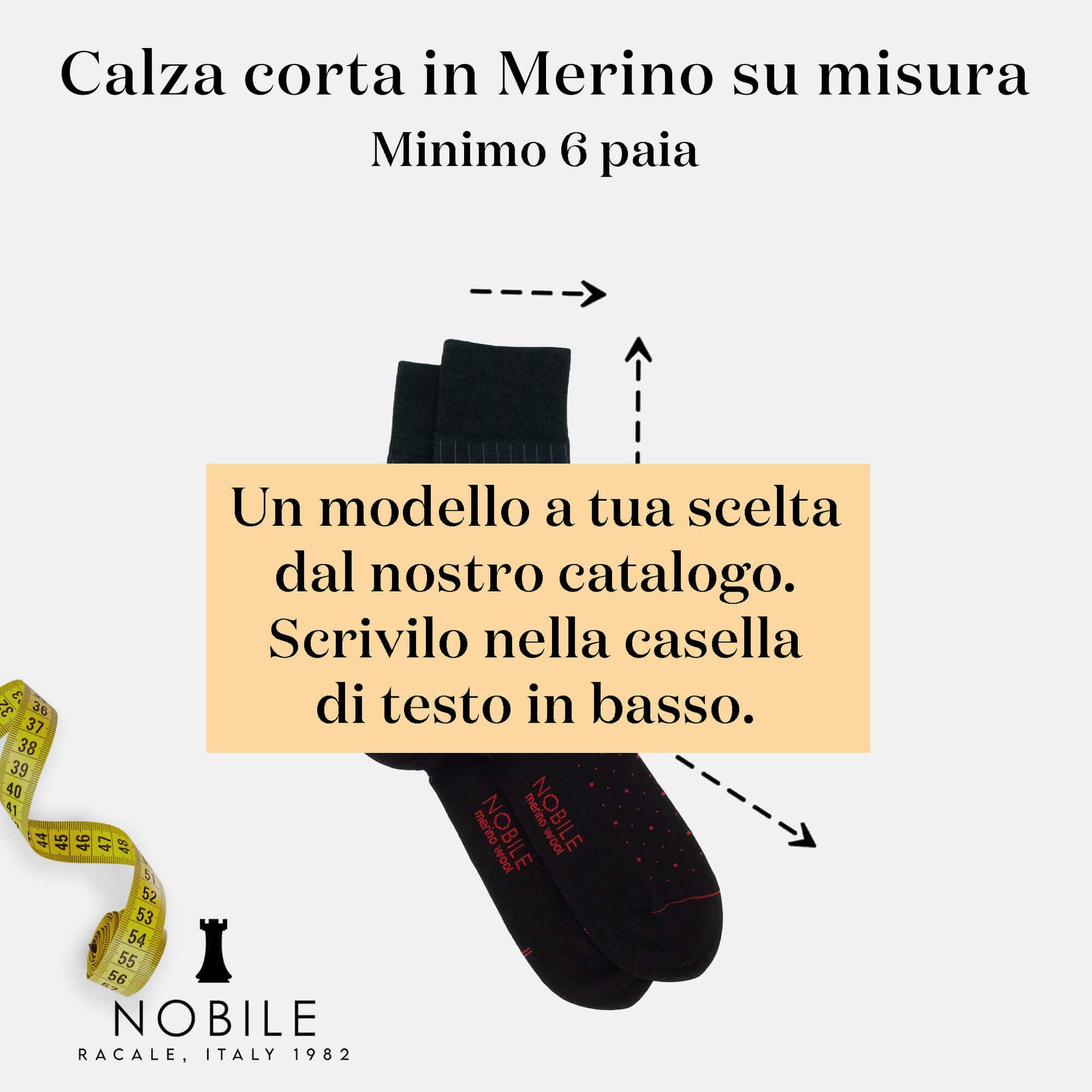 Custom Size in Merino - Short Sock (from 6 pairs onwards)