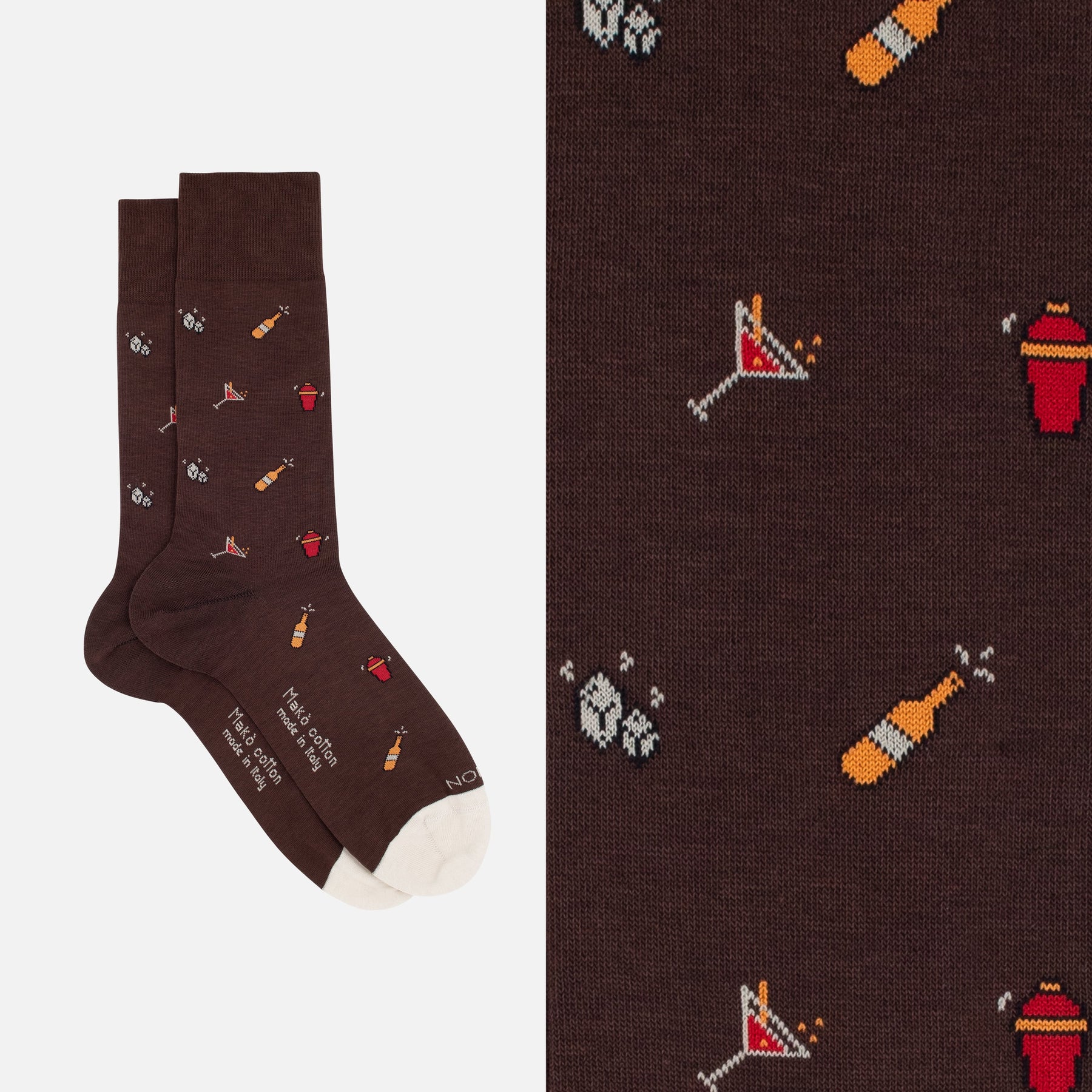 Box of 12 Pairs of Short Socks in Makò Cotton - Mixed Patterns