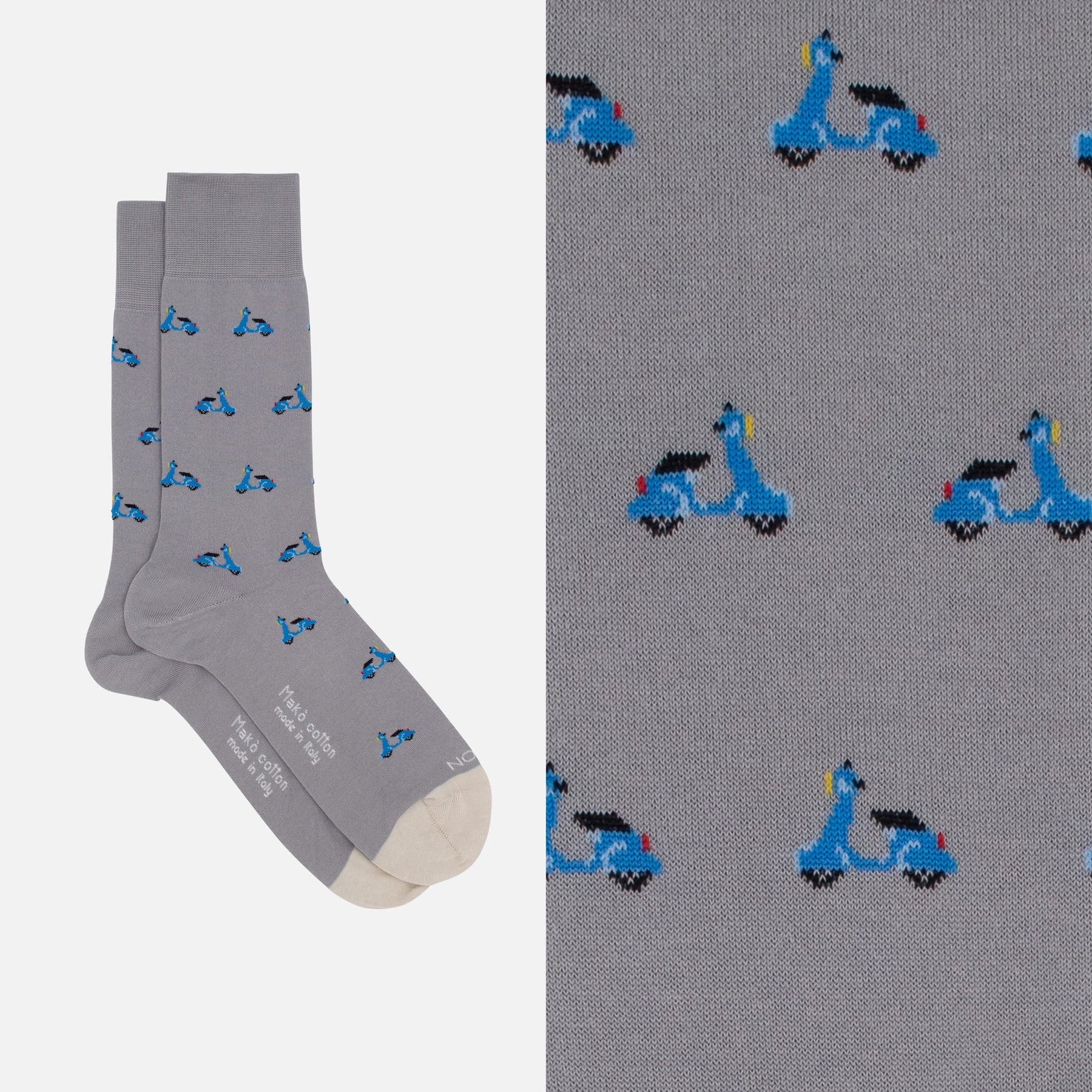 Scooter - Short sock in soft Makò cotton with design