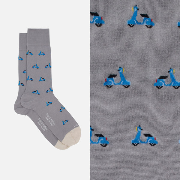 Scooter - Short sock in soft Makò cotton with design