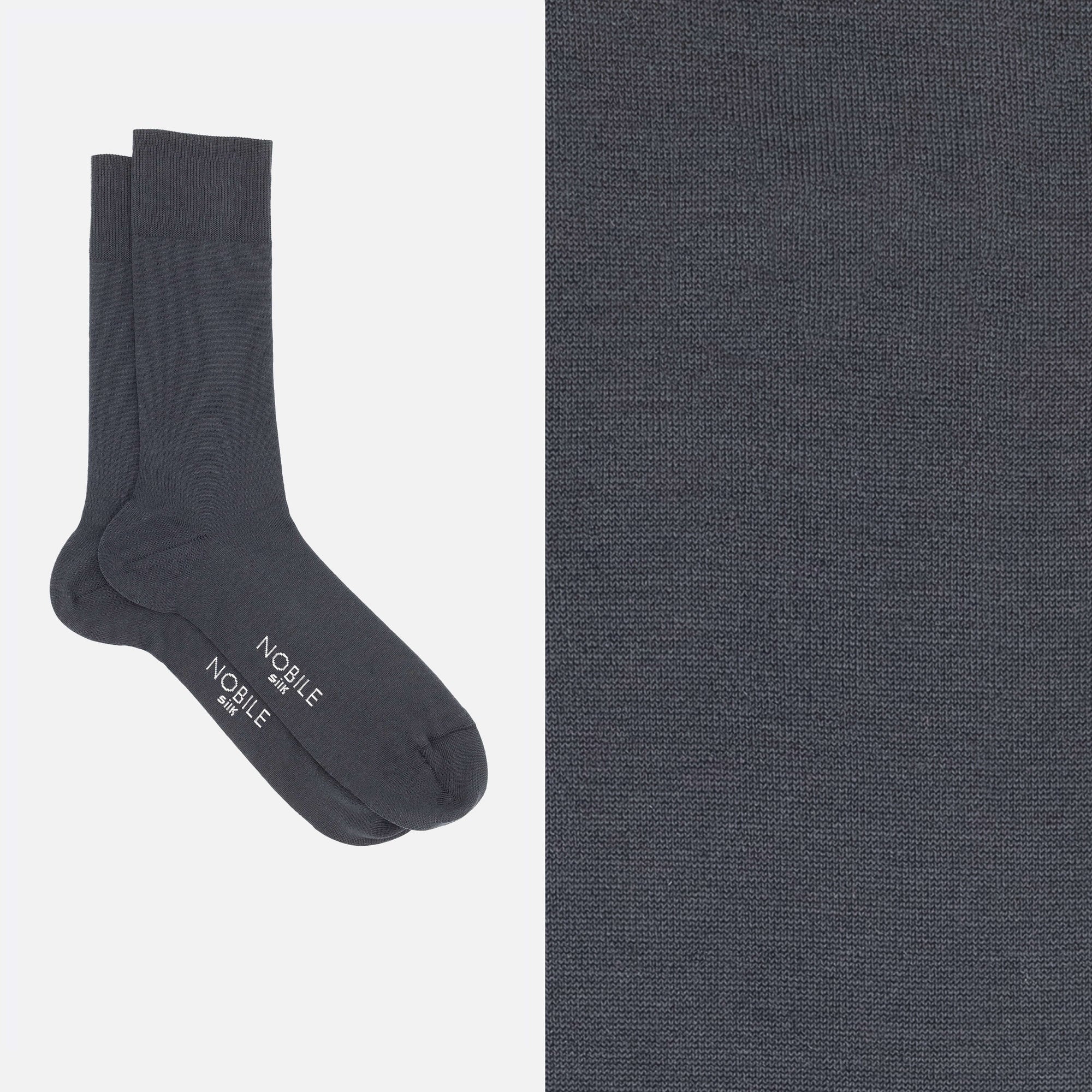 Boîte de Chaussettes Courtes en Soie de Murier Pur - 2 x Bleu/2 x Noir/2 x Anthracite