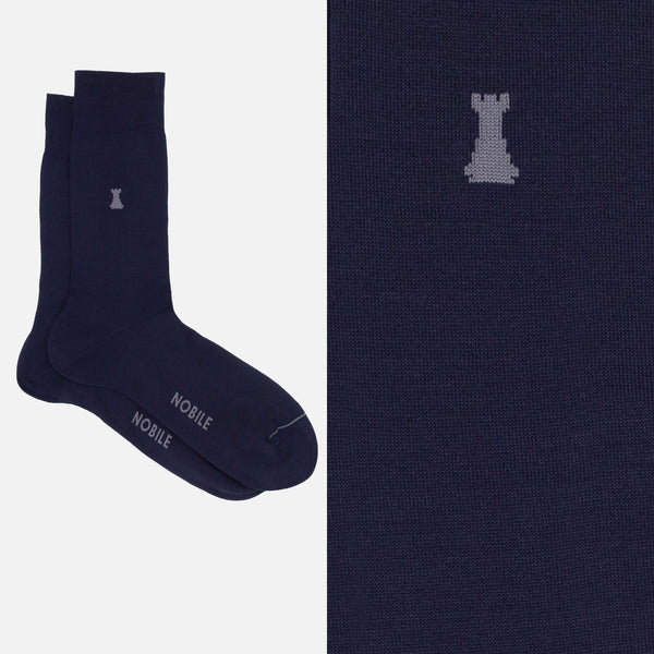 Basic Box of 6 Short Socks - 3 x Solid Black / 3 x Solid Blue