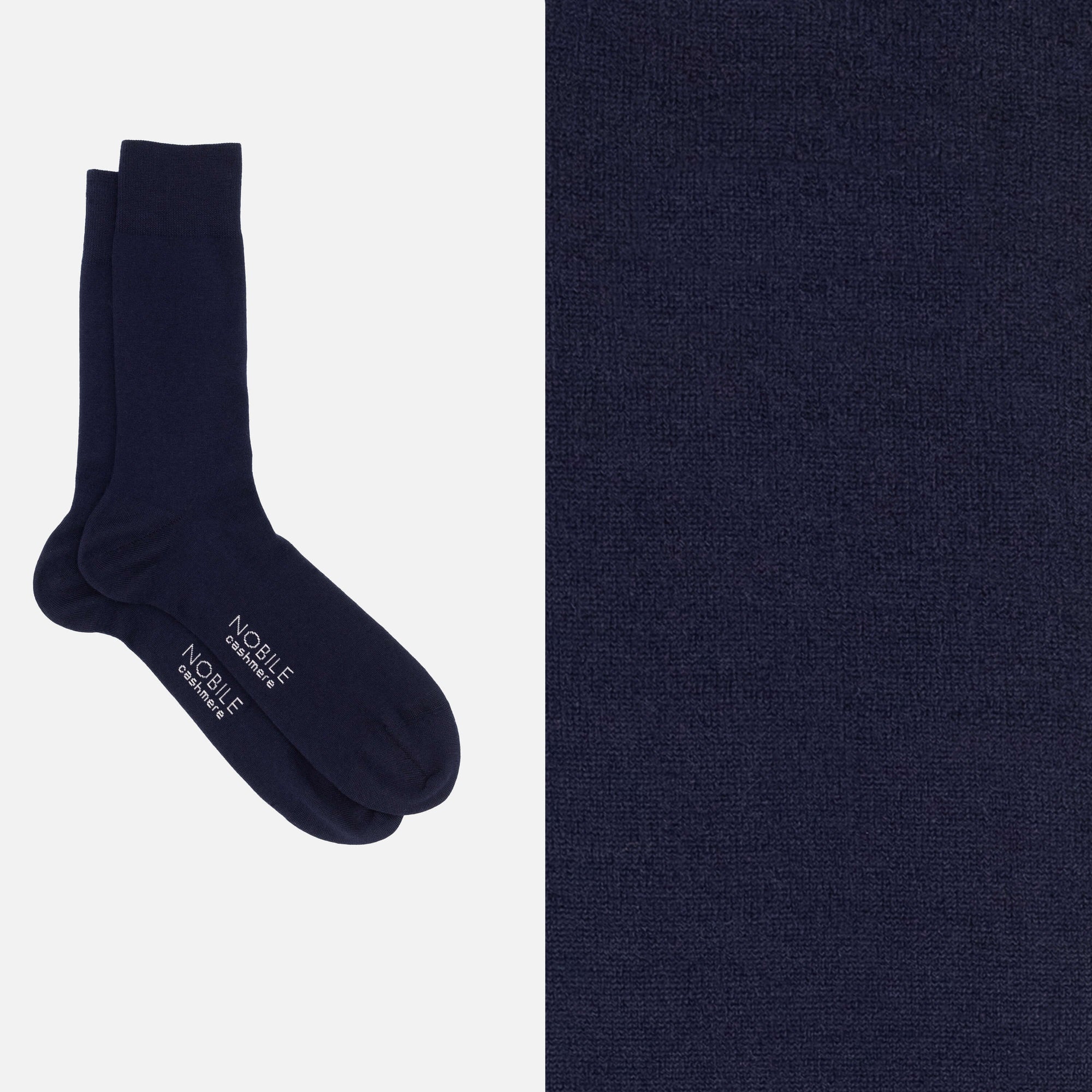 Boîte de Chaussettes Courtes en Cachemire de Chèvre Hircus - 6 Paires Bleues
