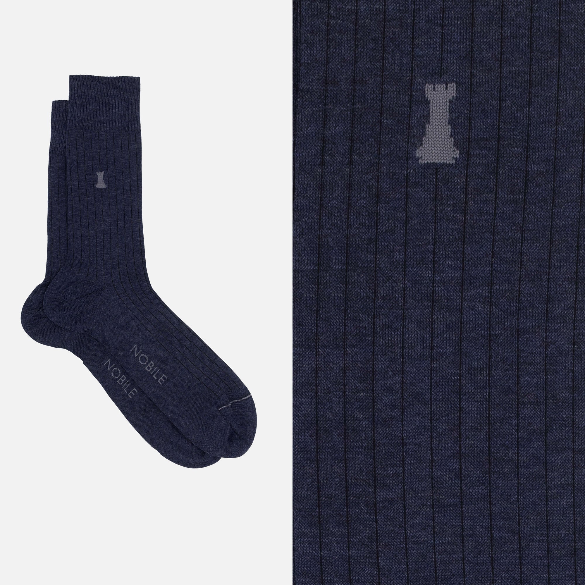 Michelangelo - Short Mélange Socks with Fine Ribbing