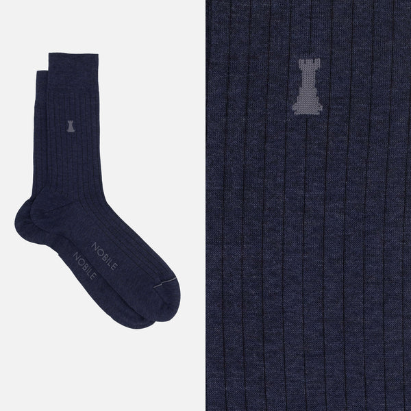 Michelangelo - Short Mélange Socks with Fine Ribbing