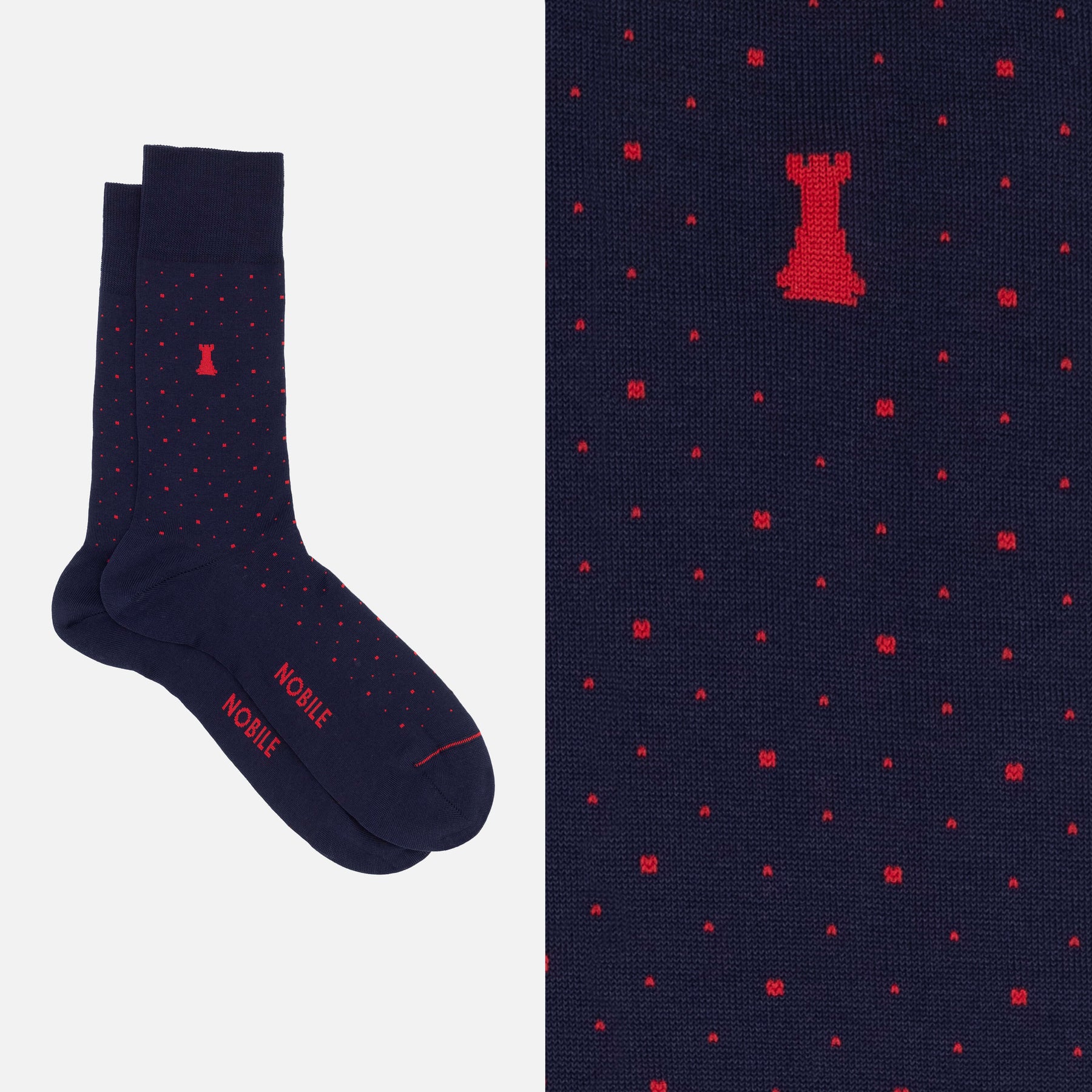 Polka Dot Night Box - Short Socks 3 x Amaranth Polka Dots & 3 x Silver Polka Dots on Blue