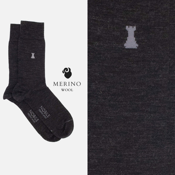 Merino Basic - Box of 6 pairs of short socks in solid color Merino wool