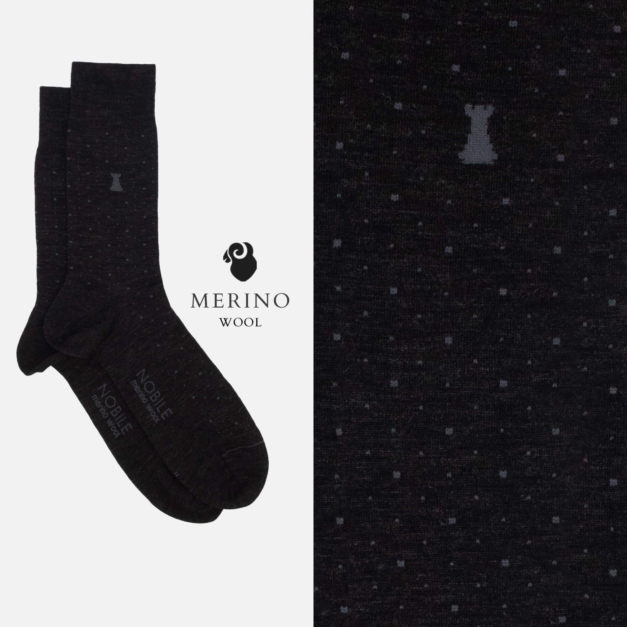 Soft Dots - Box of 6 Short Merino Wool Socks with Dots