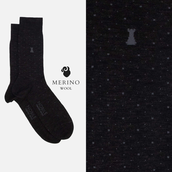 Soft Dots - Box of 6 Short Merino Wool Socks with Dots
