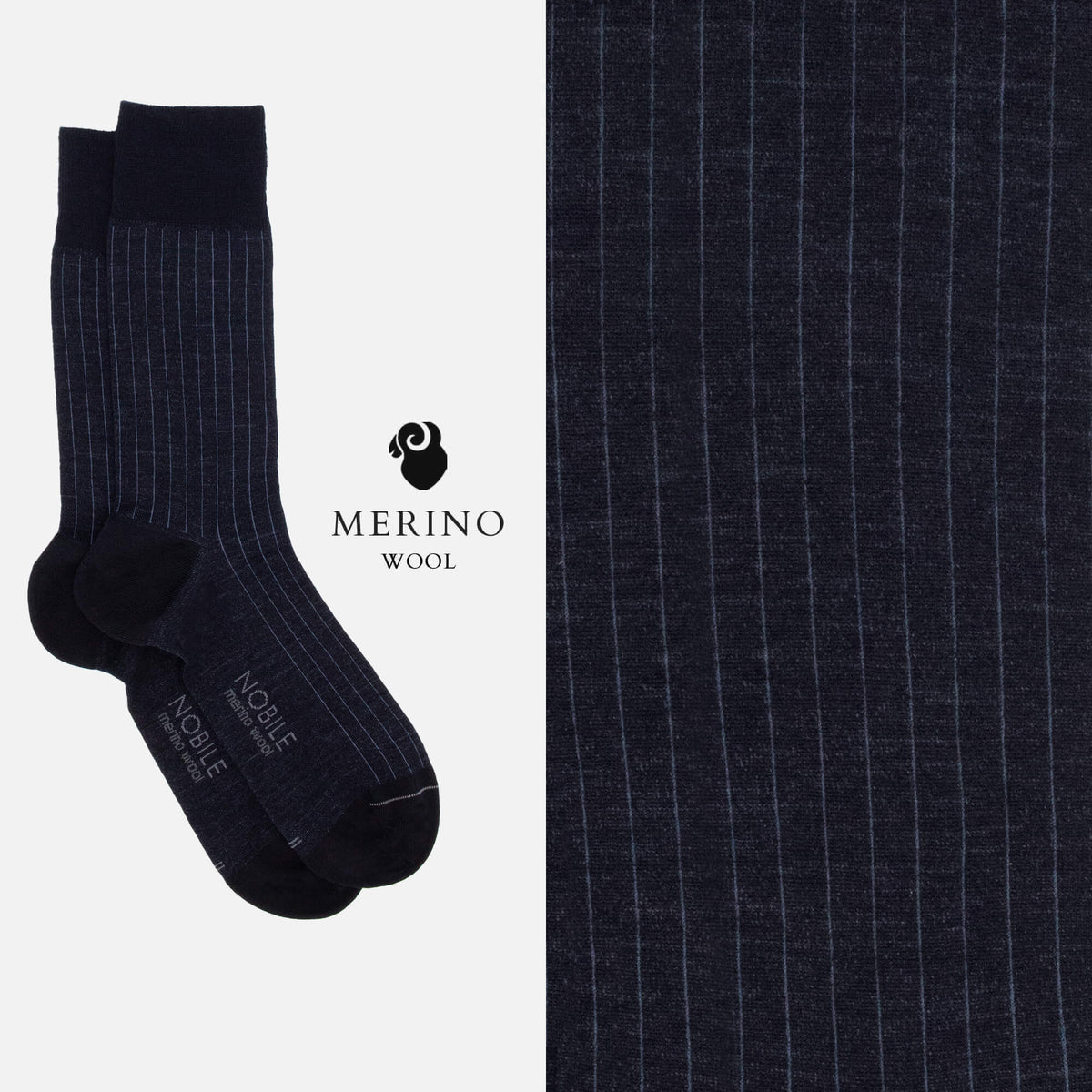 Northern Stripes - Box of 6 pairs of short fine ribbed Merino wool socks