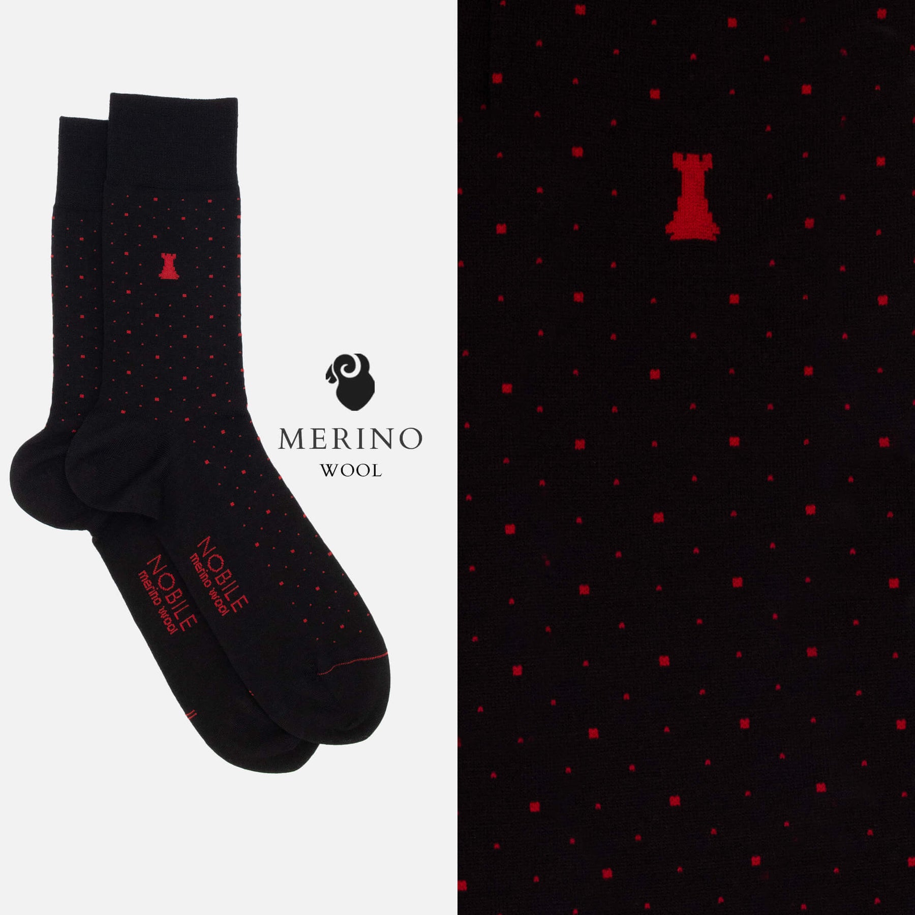Soft Dots - Box of 6 Short Merino Wool Socks with Dots