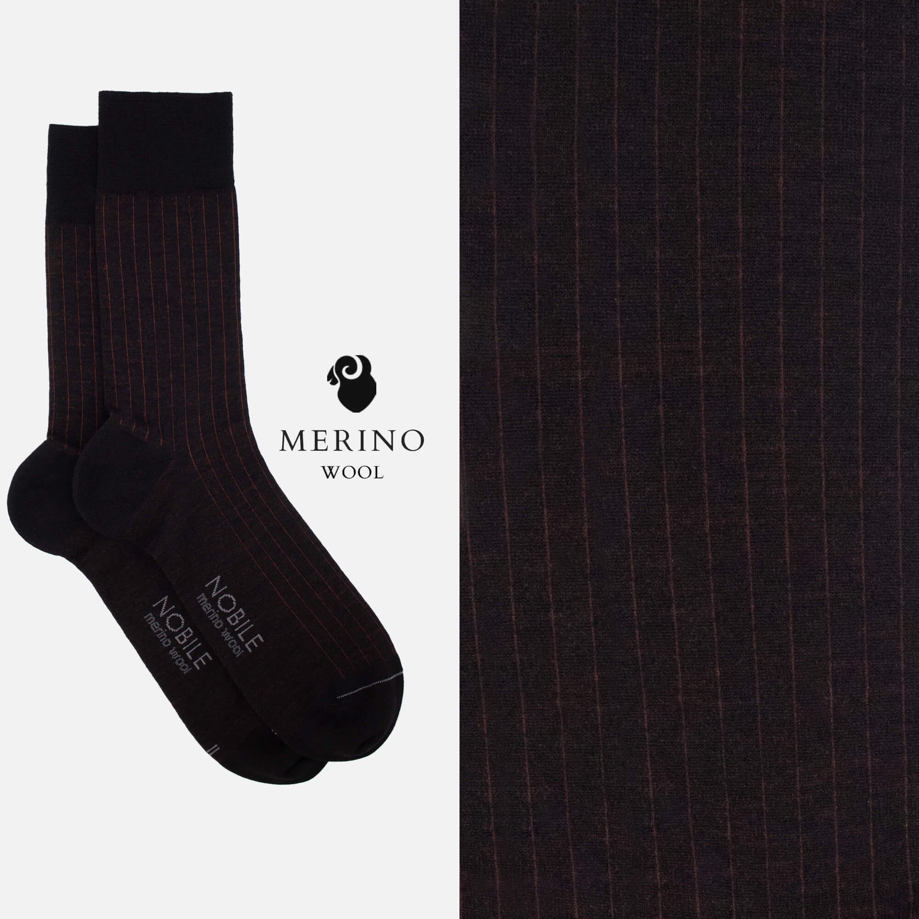 Northern Stripes - Box of 6 pairs of short fine ribbed Merino wool socks