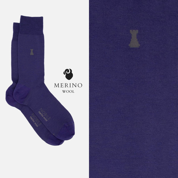 Vivaldi - Short socks in solid color Merino wool