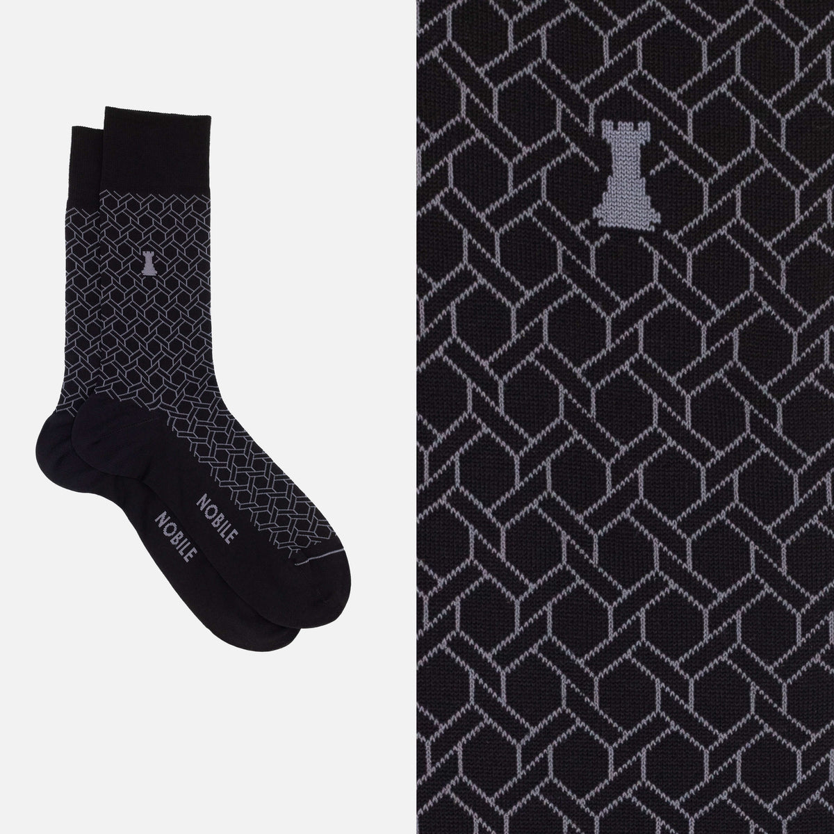 Noble Evening Box of 6 Short Socks - Dots, Ribbed, Solid Color & Pattern