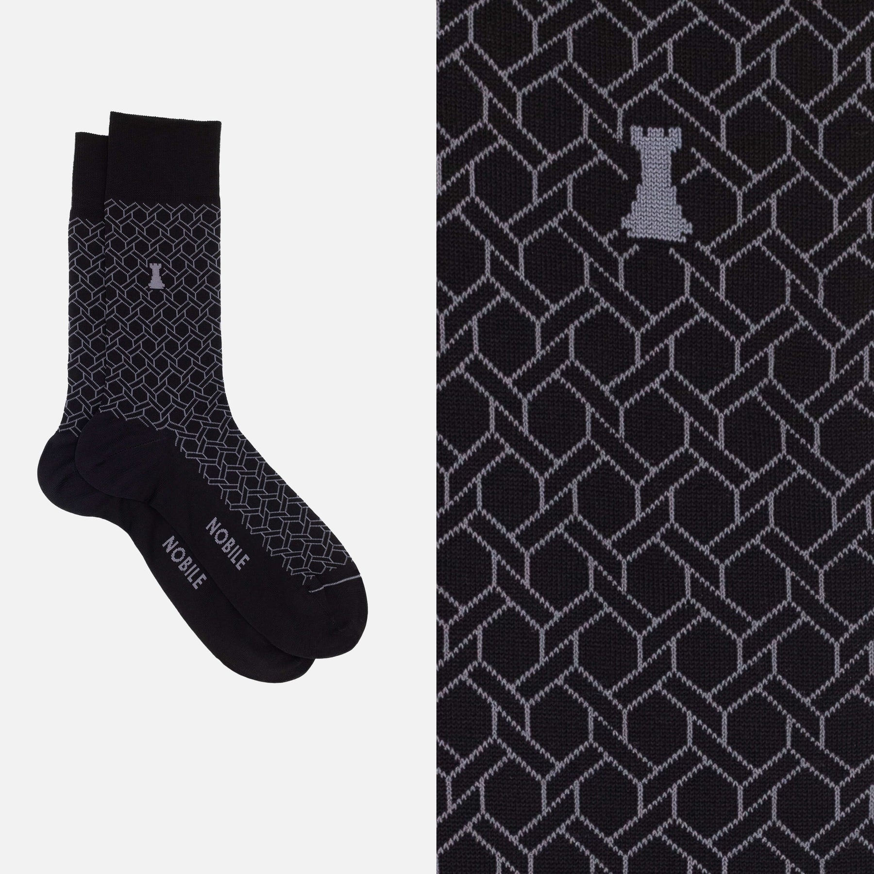 Noble Evening Box of 6 Short Socks - Dots, Ribbed, Solid Color & Pattern