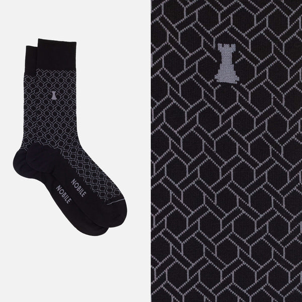 Noble Evening Box of 6 Short Socks - Dots, Ribbed, Solid Color & Pattern