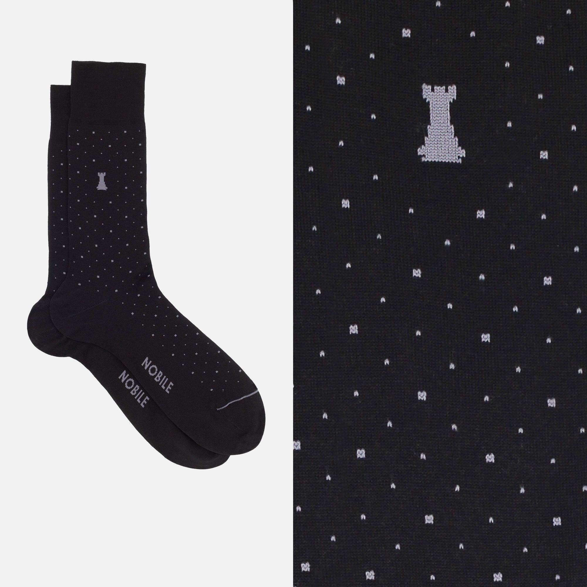 Luigi XIV - Short black polka dot socks
