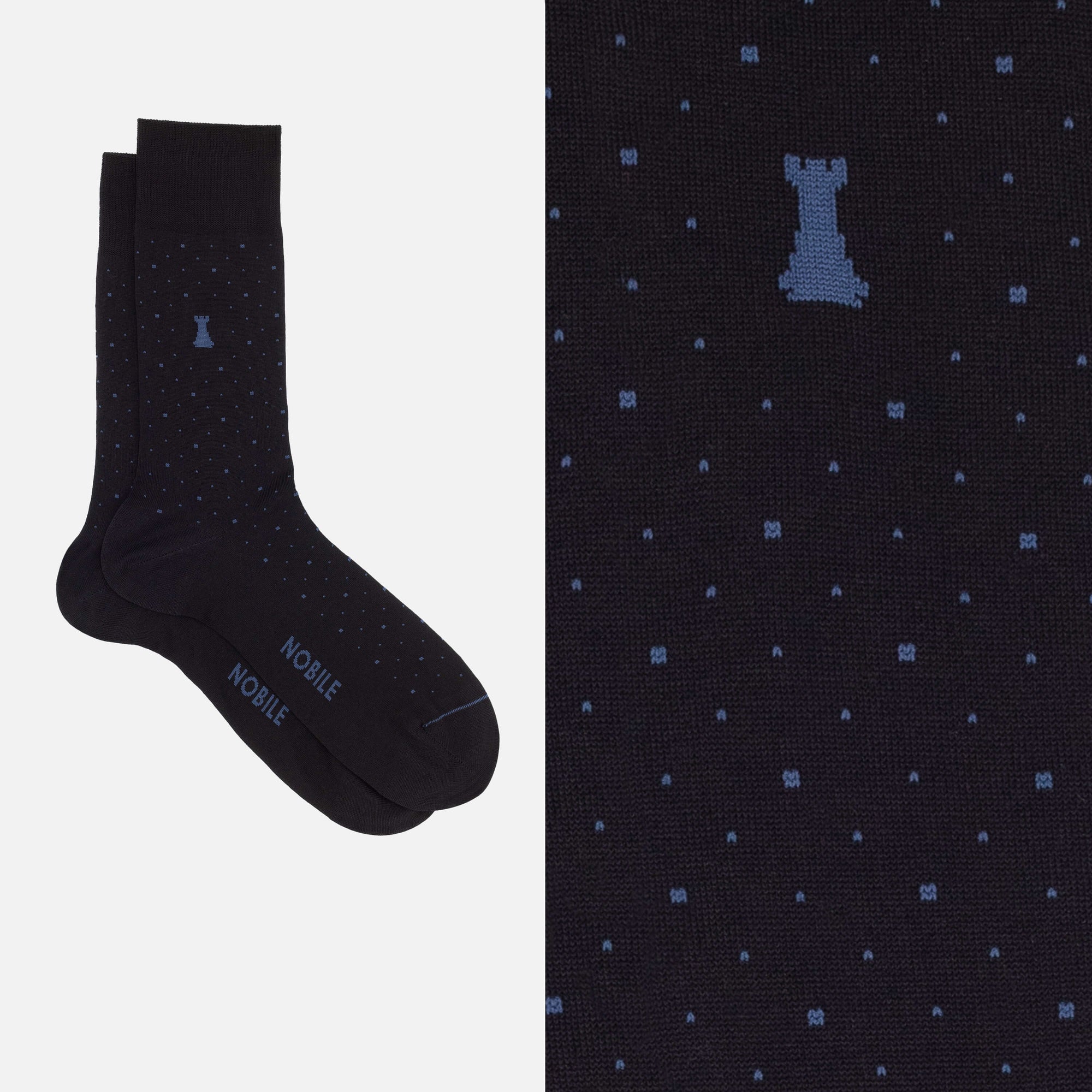 Luigi XIV - Chaussettes courtes noires à pois