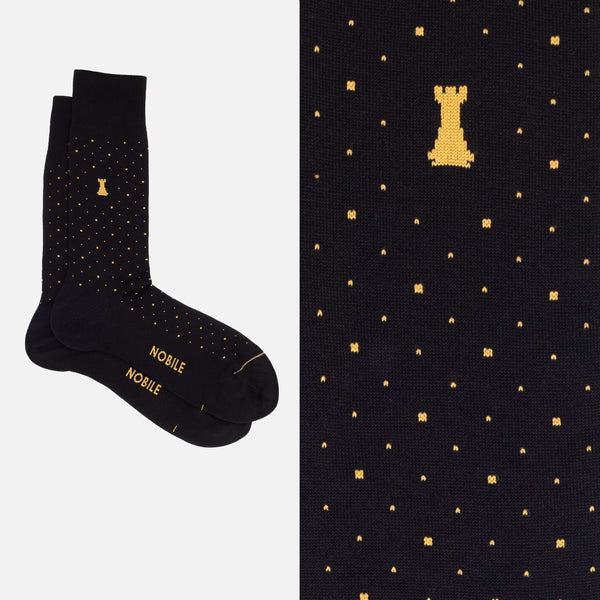 Boîte Noble du Soir de 6 Chaussettes Courtes - Pois, Côtelé, Couleur Unie & Motif