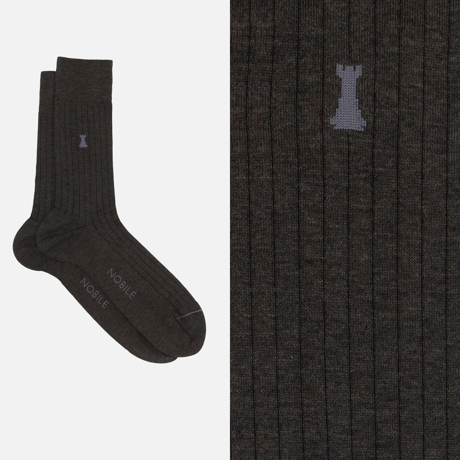 Michelangelo - Short Mélange Socks with Fine Ribbing