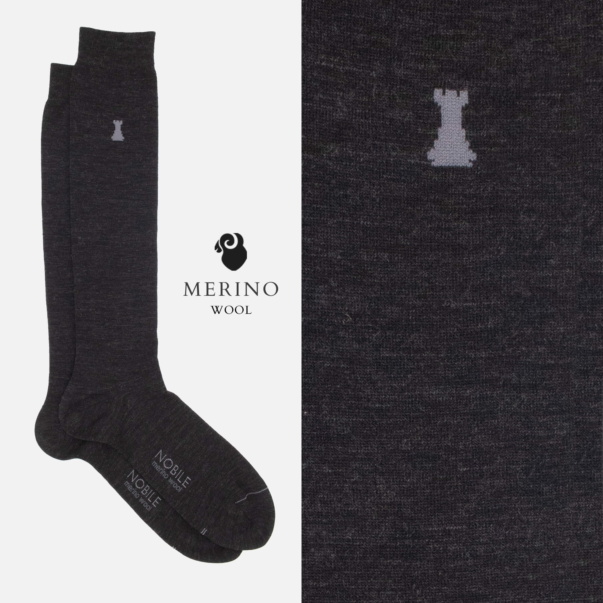 Merino Basic - Box of 6 pairs of long Merino wool socks in solid colors