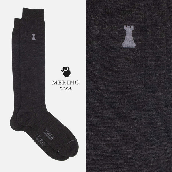 Merino Basic - Box of 6 pairs of long Merino wool socks in solid colors