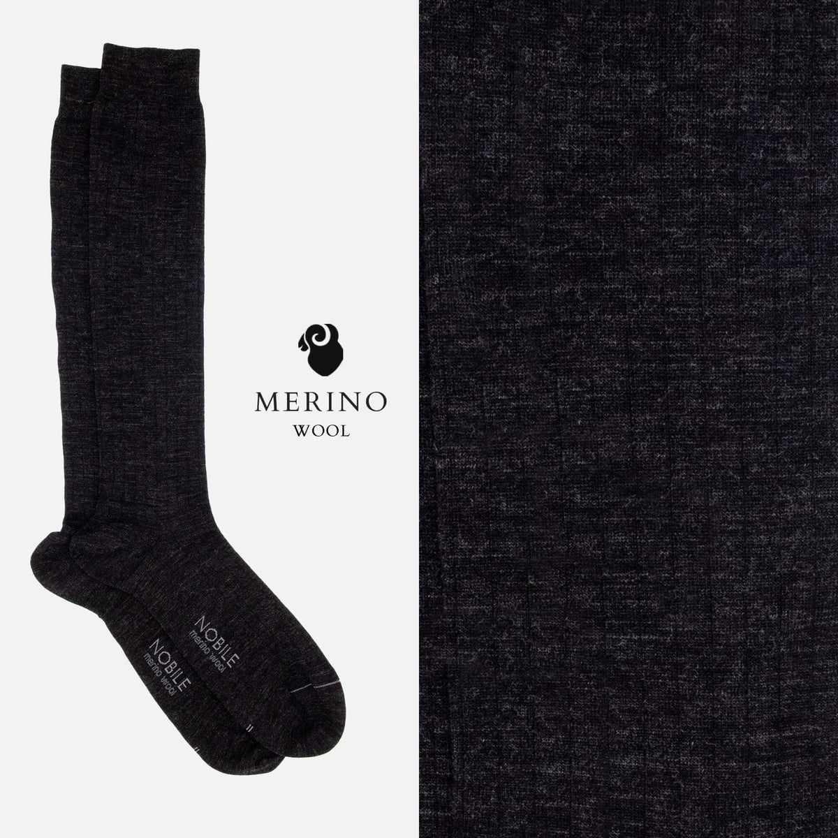 Sjeverne pruge - Kutija od 6 dugih finih rebrastih čarapa od merino vune