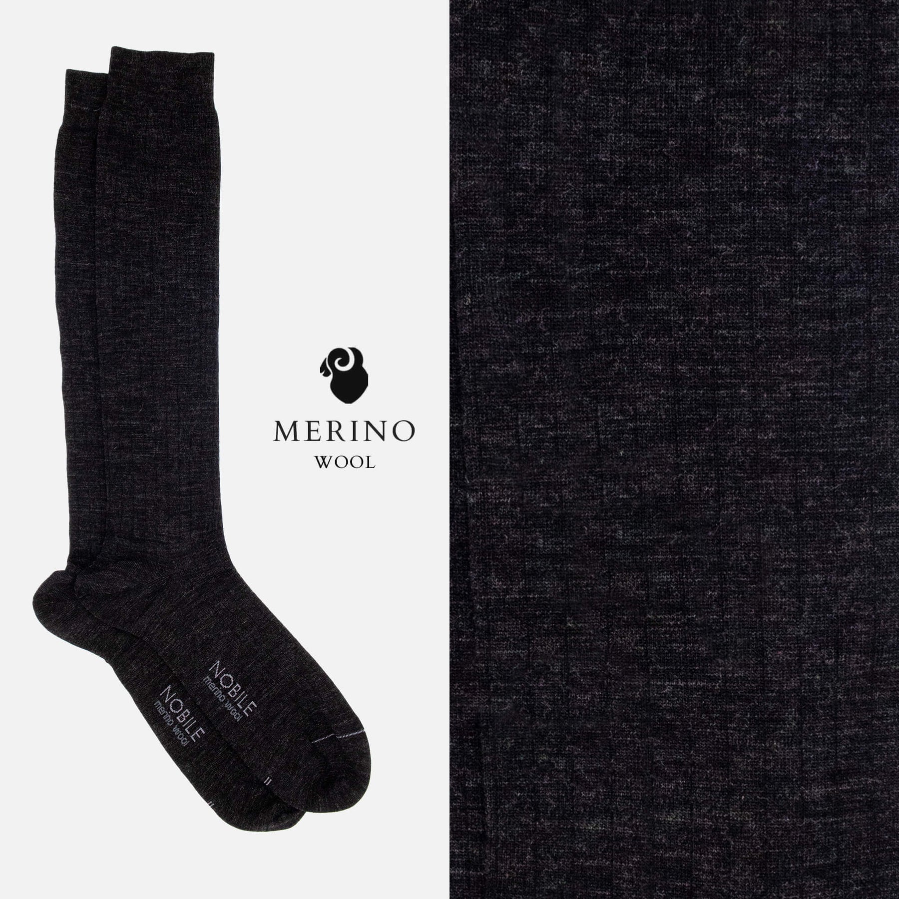 Tiziano - Long fine ribbed Merino wool socks