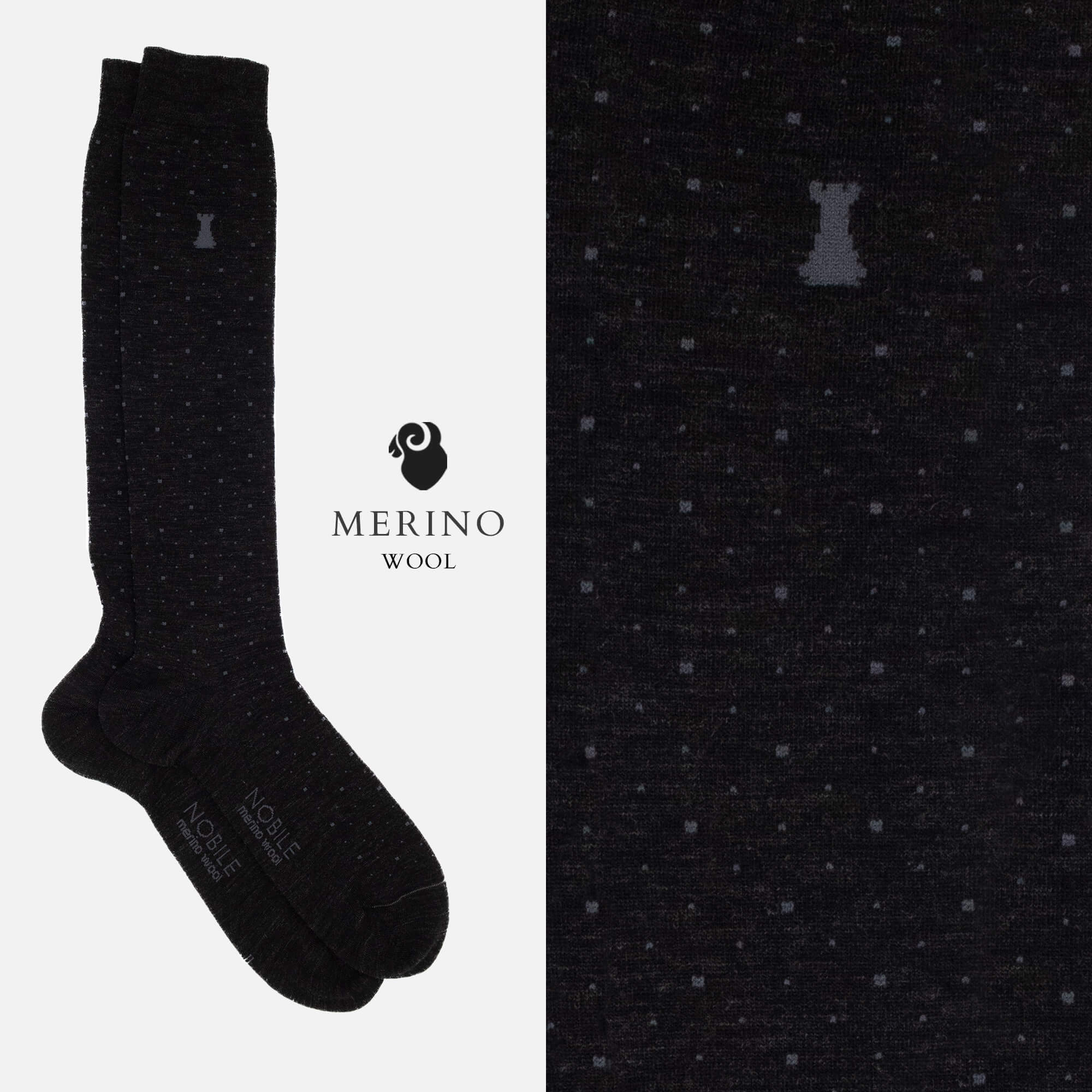 Casino Royale - Boîte de 6 paires de chaussettes longues en laine mérinos - Motif mixte