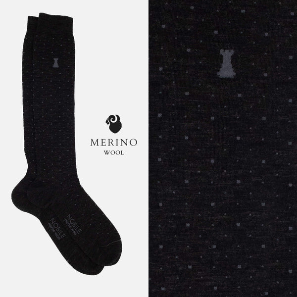 Casino Royale - Boîte de 6 paires de chaussettes longues en laine mérinos - Motif mixte