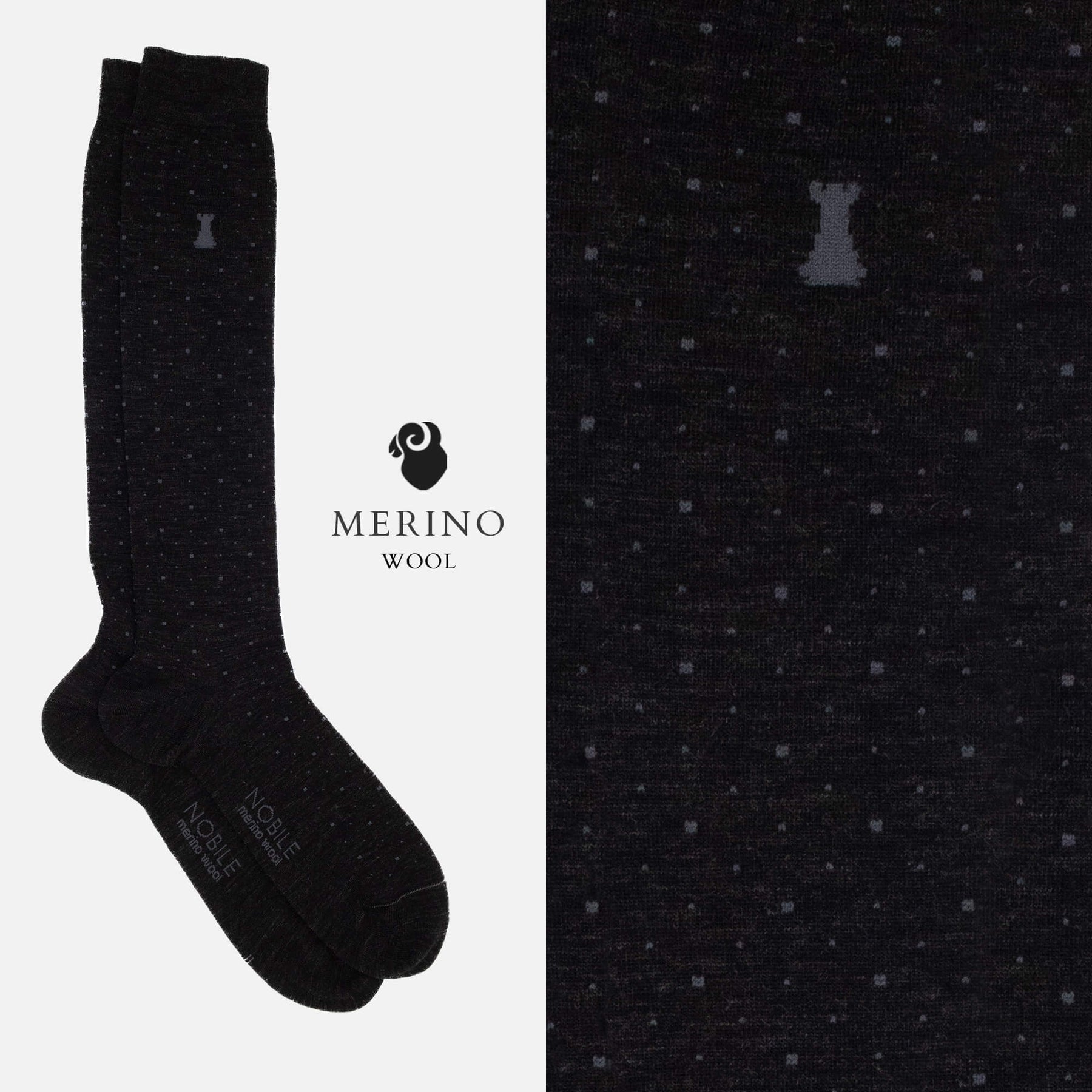 Casino Royale - Box of 6 Long Merino Wool Socks - Mixed Pattern