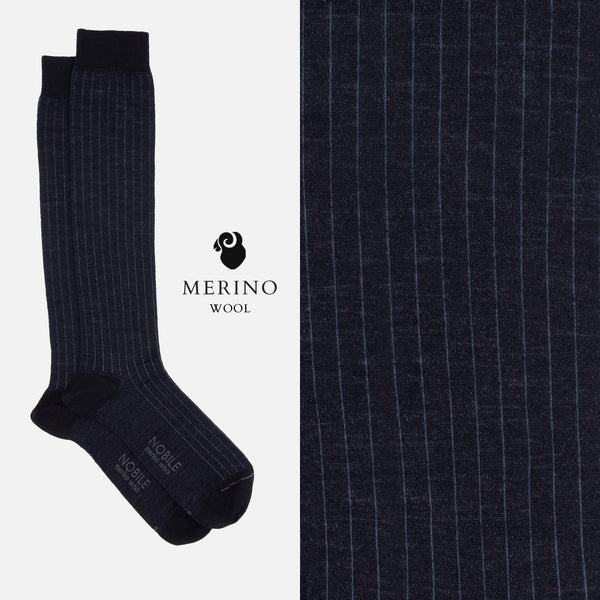 St. Moritz - Box of 6 Long Merino Wool Socks - Stripes & Dots
