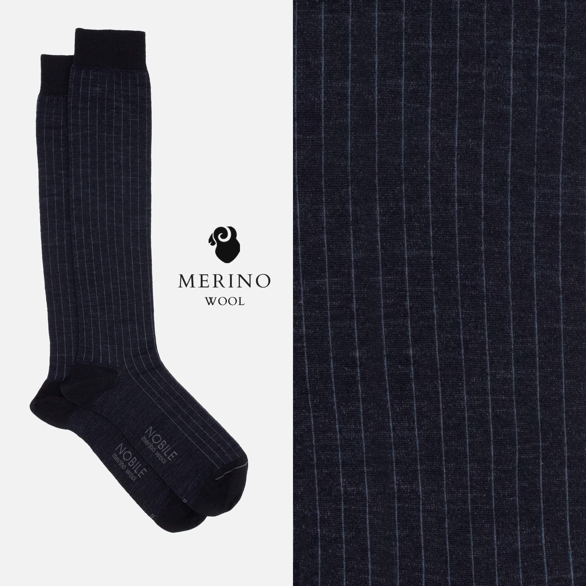 Northern Stripes - Box of 6 Long Fine Ribbed Merino Wool Socks