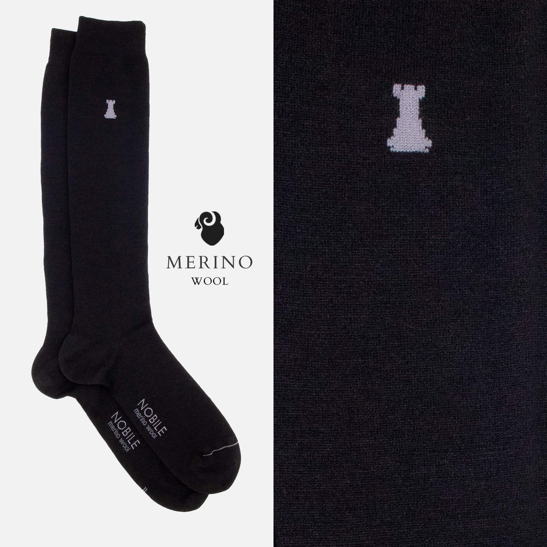 Krabička 12 párov dlhých merino vlnených ponožiek - Jednofarebné a mikro rebrované