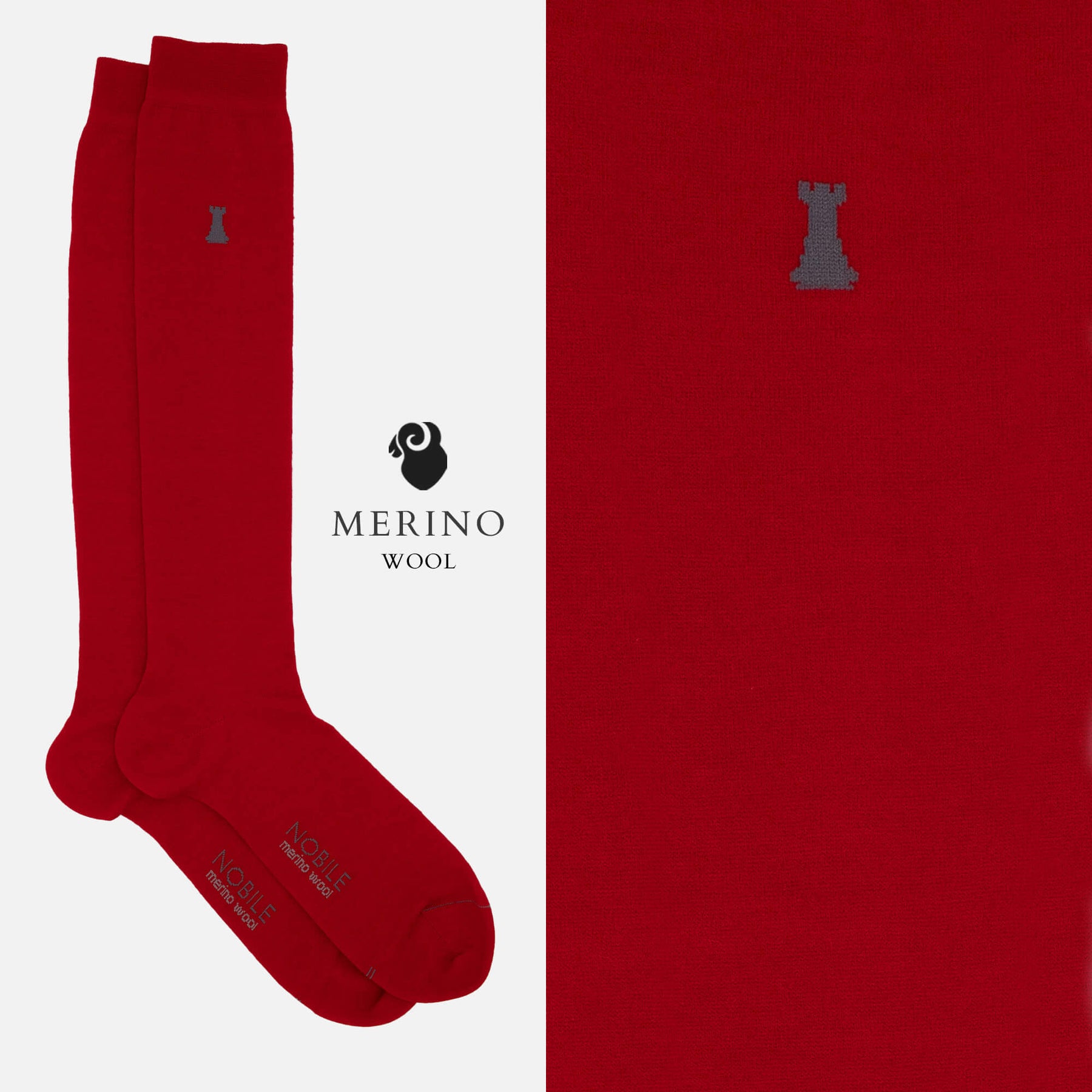 Vivaldi - Long Merino Wool Solid Color Socks