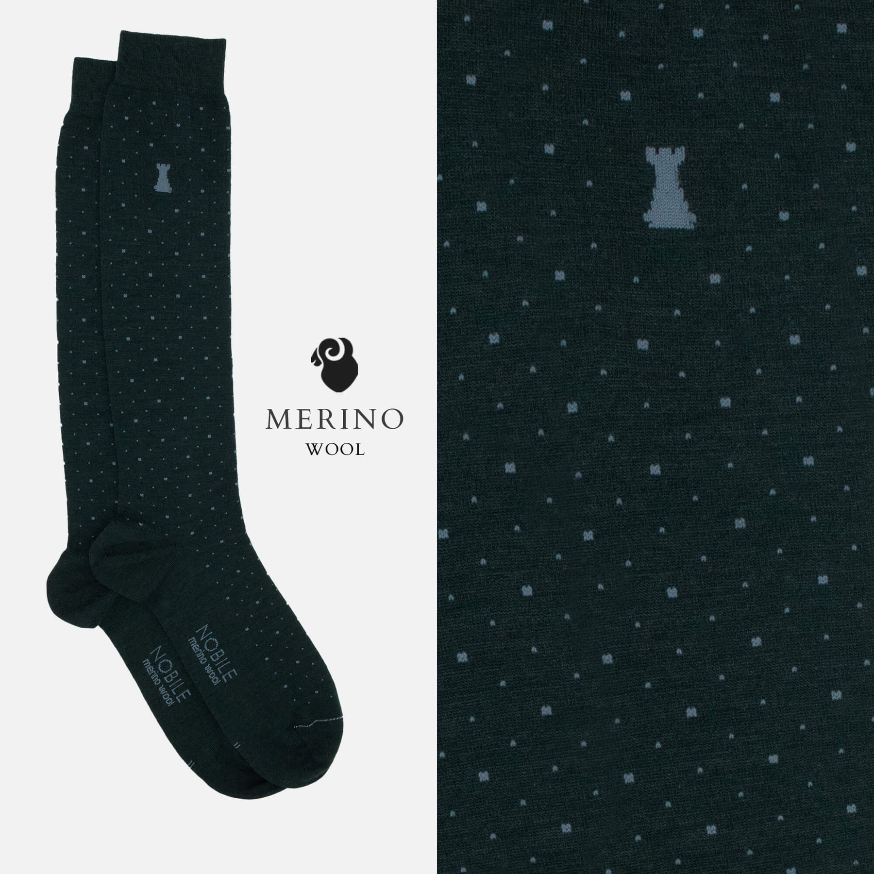 St. Moritz - Box of 6 Long Merino Wool Socks - Stripes & Dots