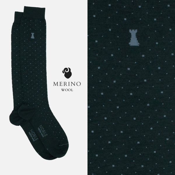 St. Moritz - Box of 6 Long Merino Wool Socks - Stripes & Dots