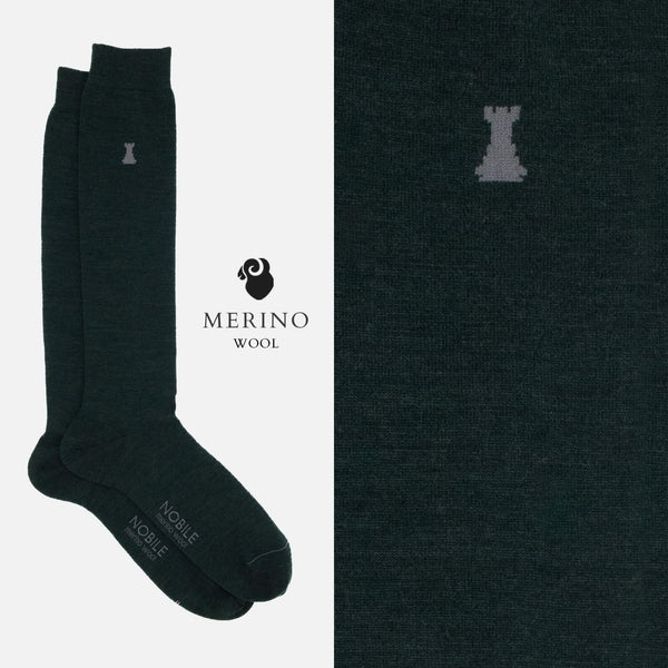 Vivaldi - Long Merino Wool Solid Color Socks
