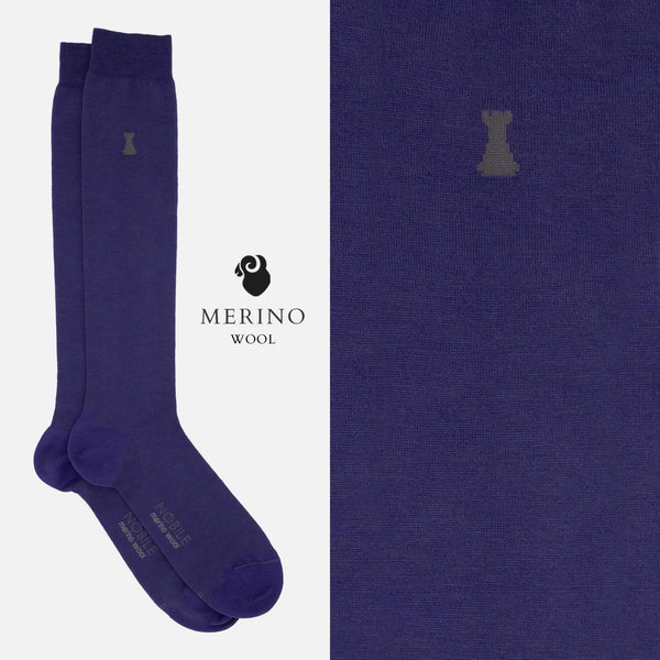 Vivaldi - Long Merino Wool Solid Color Socks