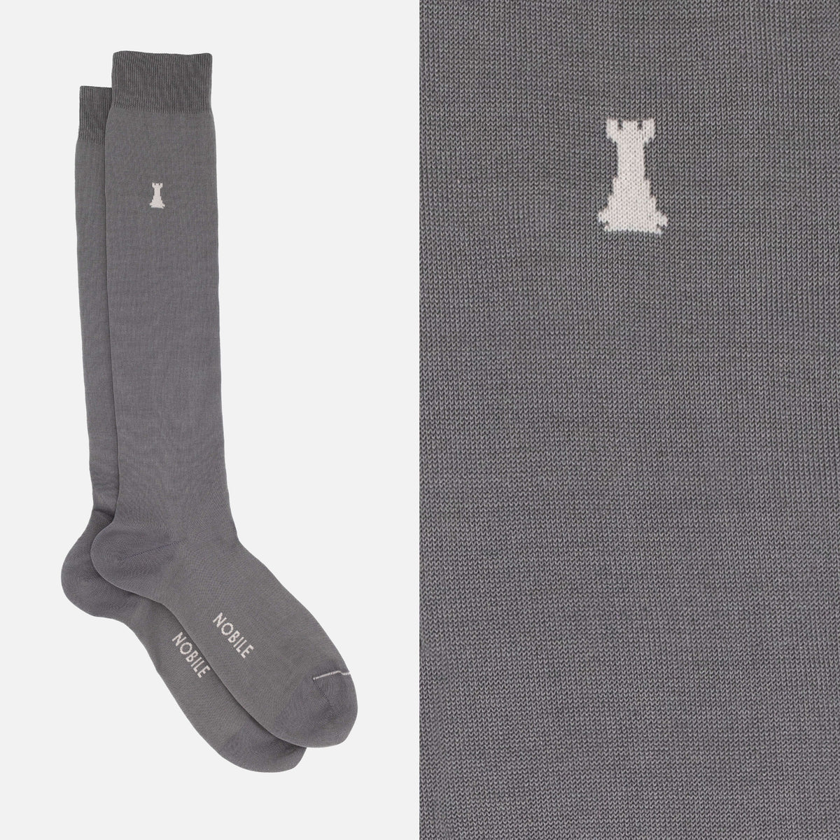 Solid Color Box - 2 x Black/2 x Blue/2 x Gray - Long Socks
