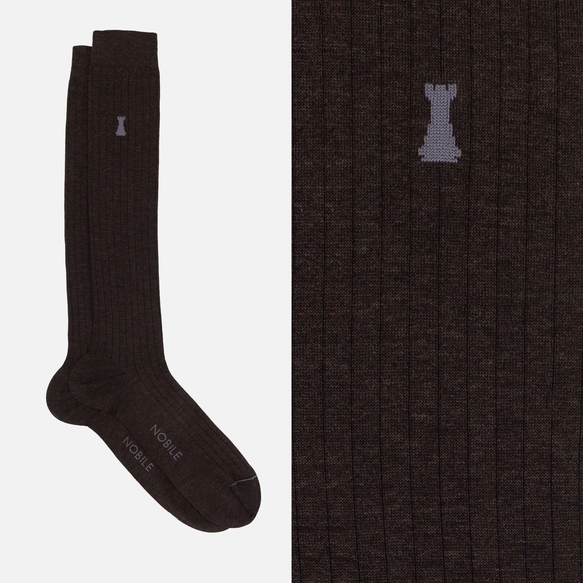 Michelangelo - Long Mélange Socks with Fine Ribbing