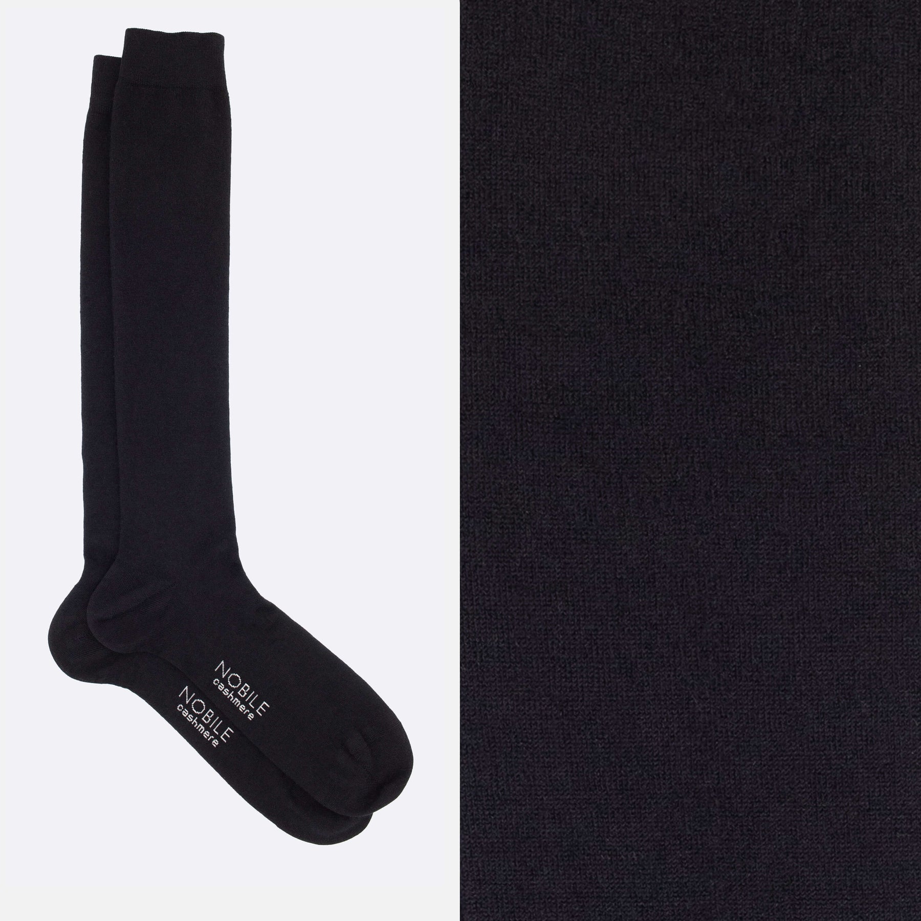 Boîte de chaussettes longues en cachemire de chèvre Hircus - 6 paires noires