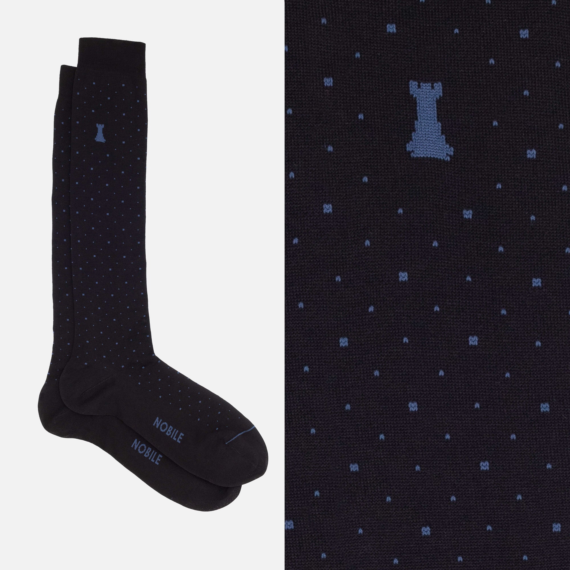 Luigi XIV - Long black polka dot socks