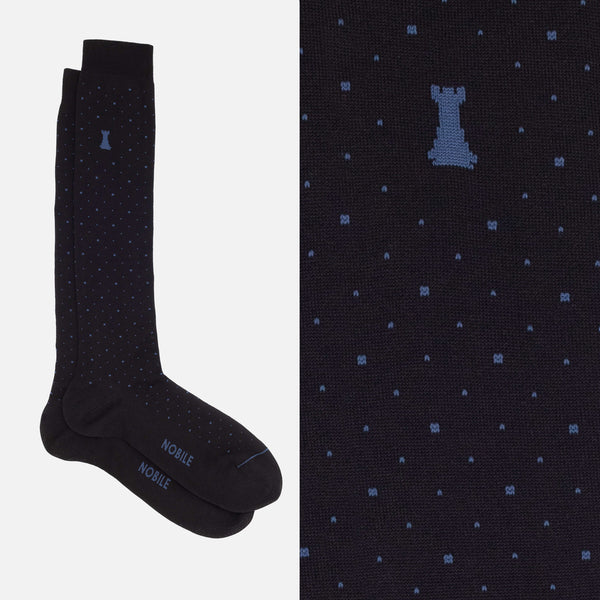 Luigi XIV - Long black polka dot socks