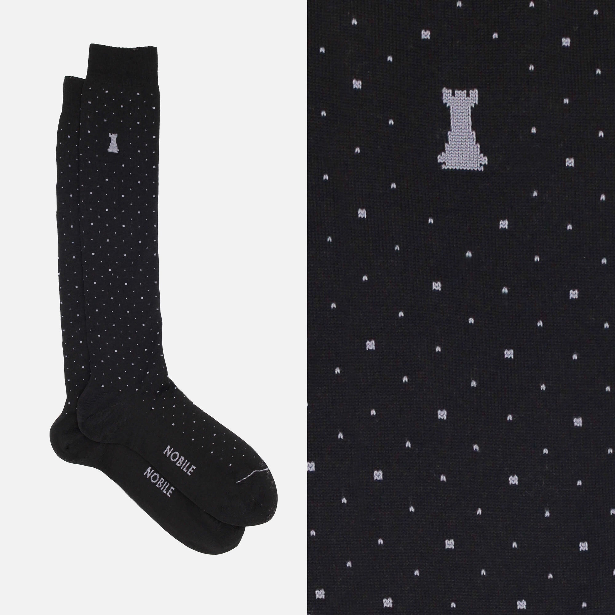 Starry Dinner Box of 6 Long Socks - 3x Ribbed & 3x Dots