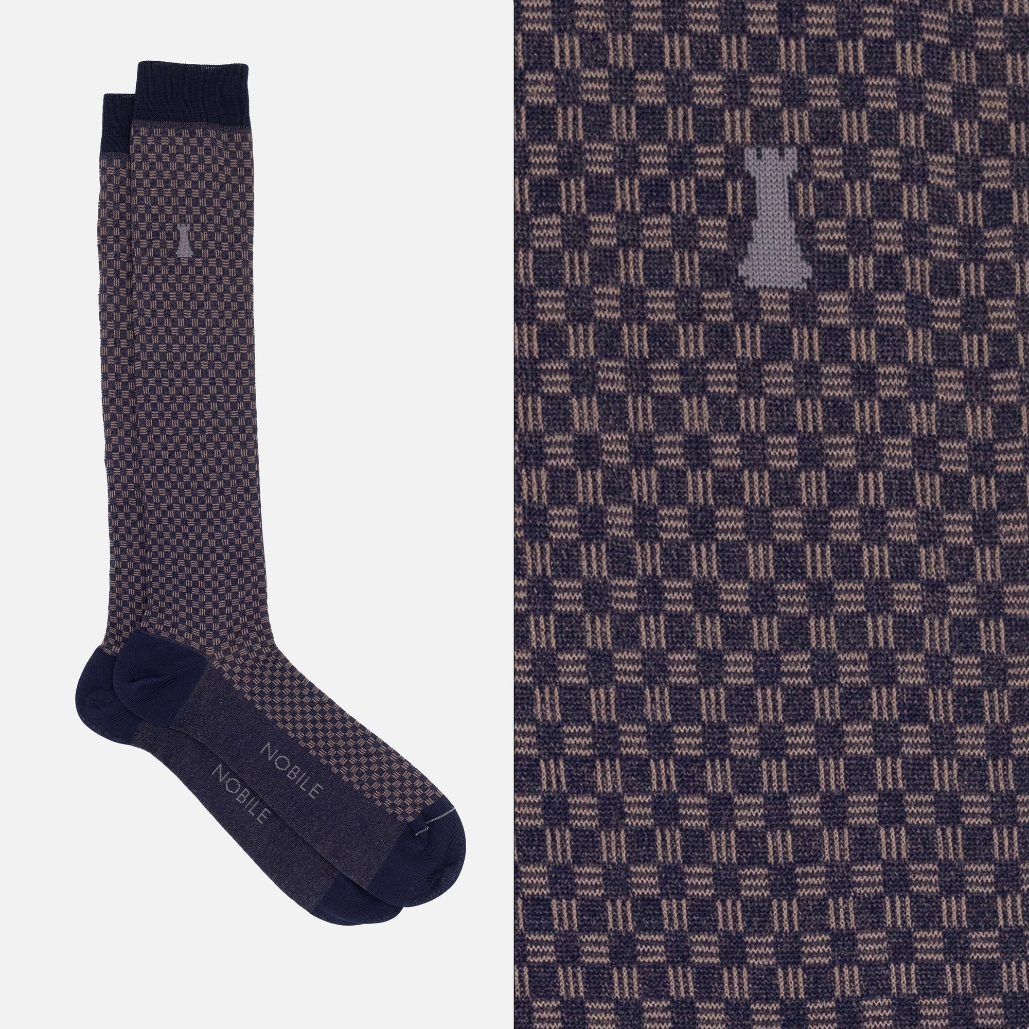 Bernini - Chaussettes longues avec rayures géométriques